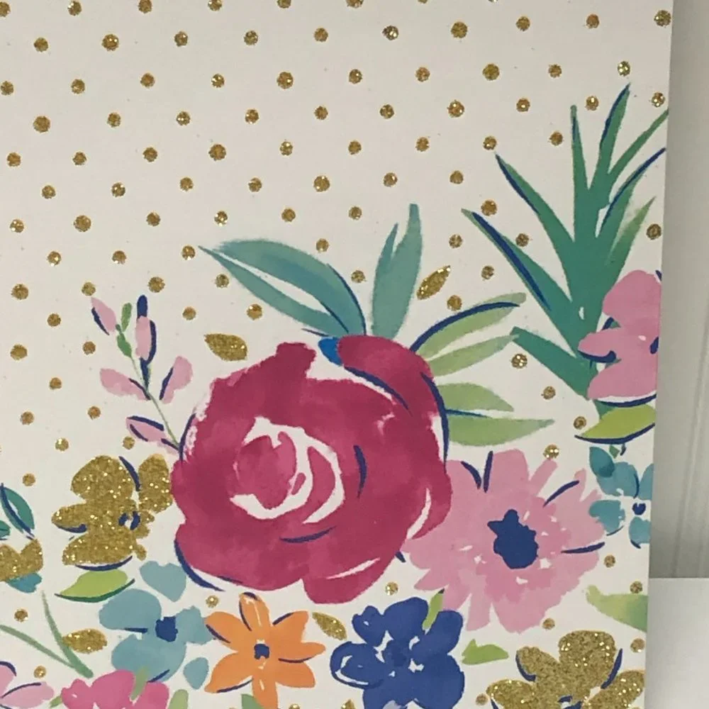 Pioneer Woman Gift Bags Floral White Gold American Greetings Party Lot of 3